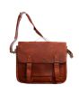 Snug Austin Grainy Style Double Studs Leather Laptop Bag Tan