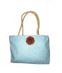 Want & Get Printed Zipper Tote Bag For Women SkyBlue