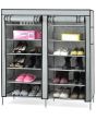 Israr Mall Double Door Metal Shoe Rack With Zipped Doors - Grey