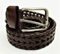 iShopping - King Faux Leather Braided Belt Dark Brown